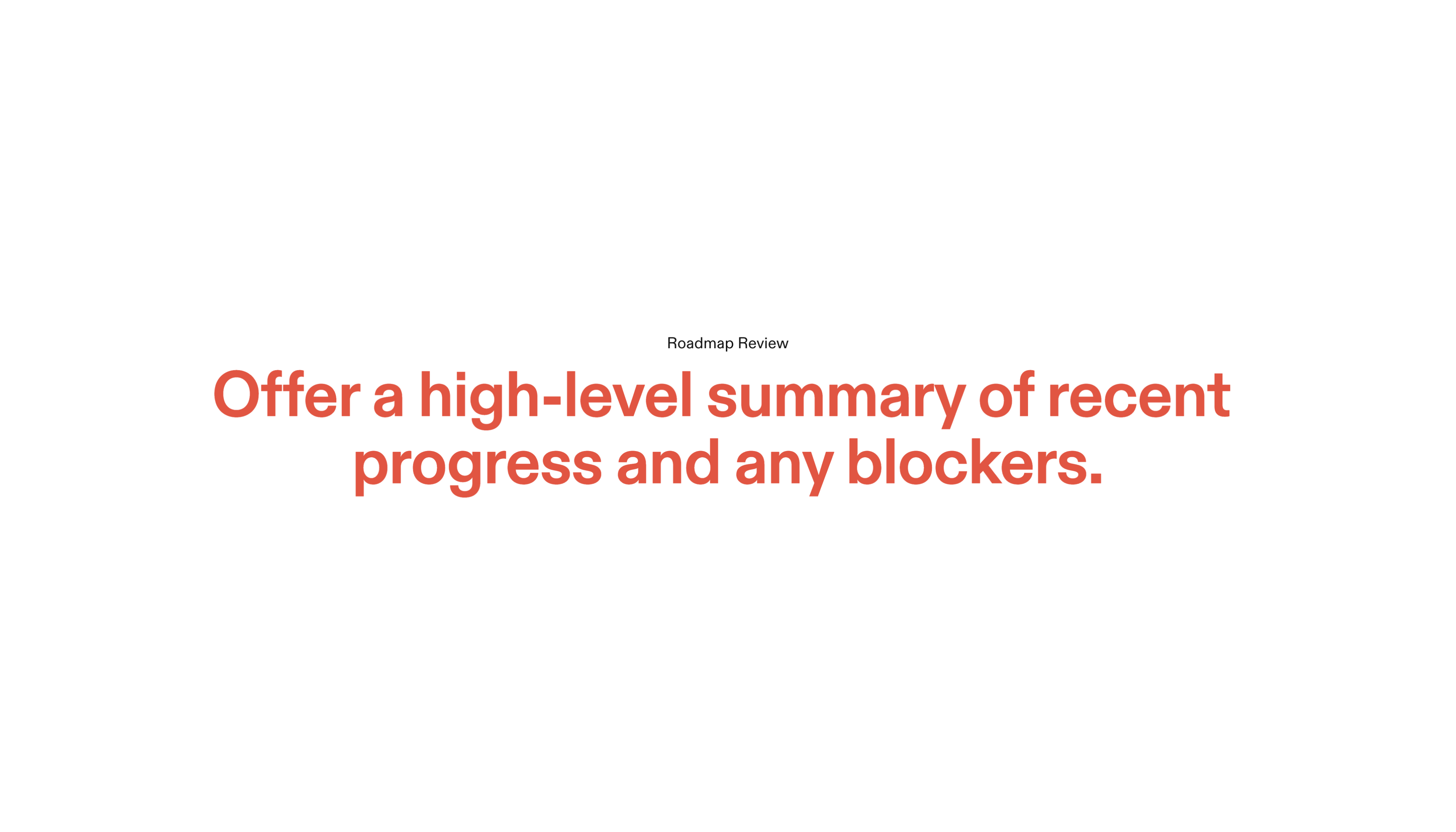 Team Meeting Template – Roadmap Section