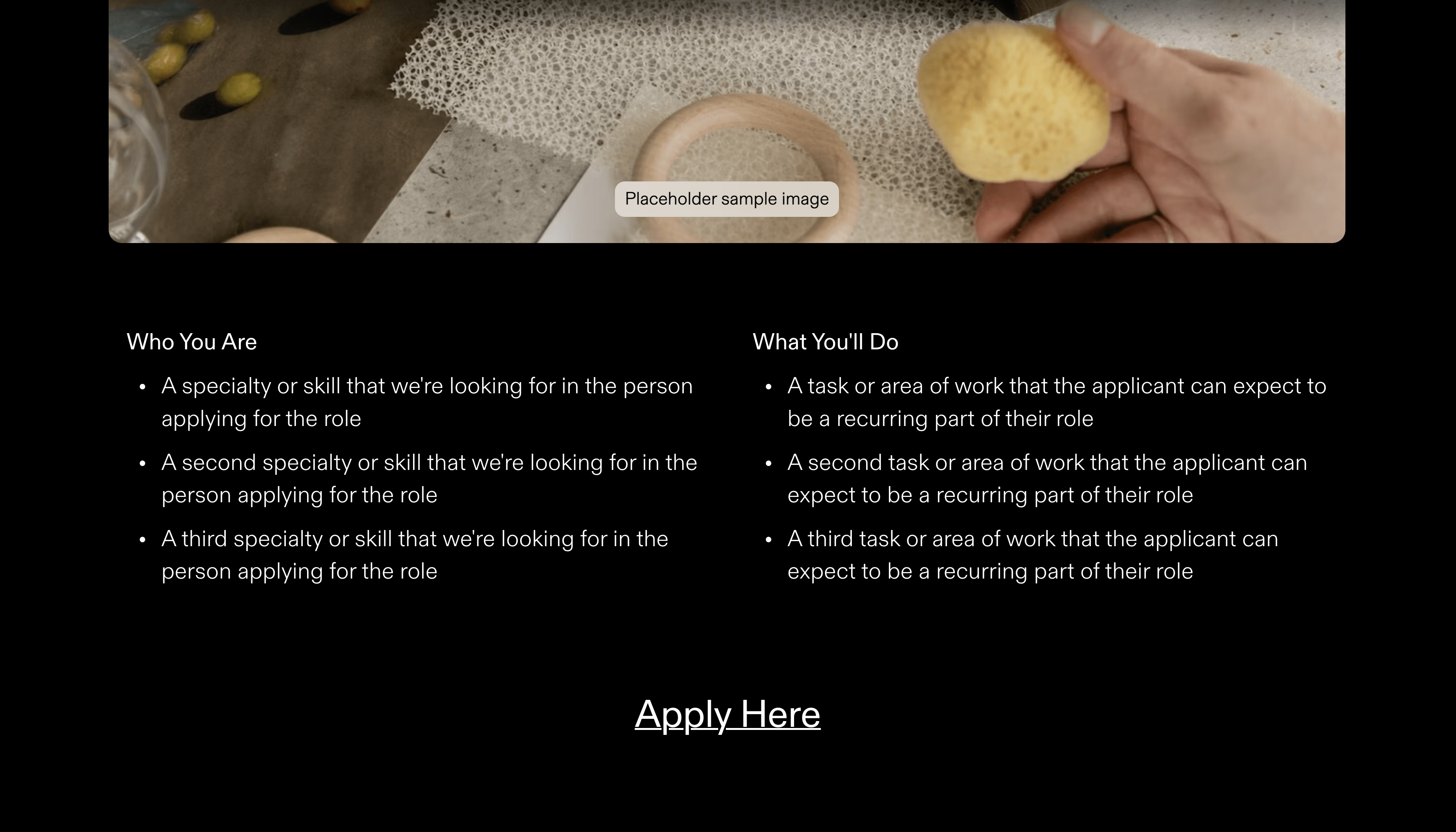 Job Description Template – Apply Section