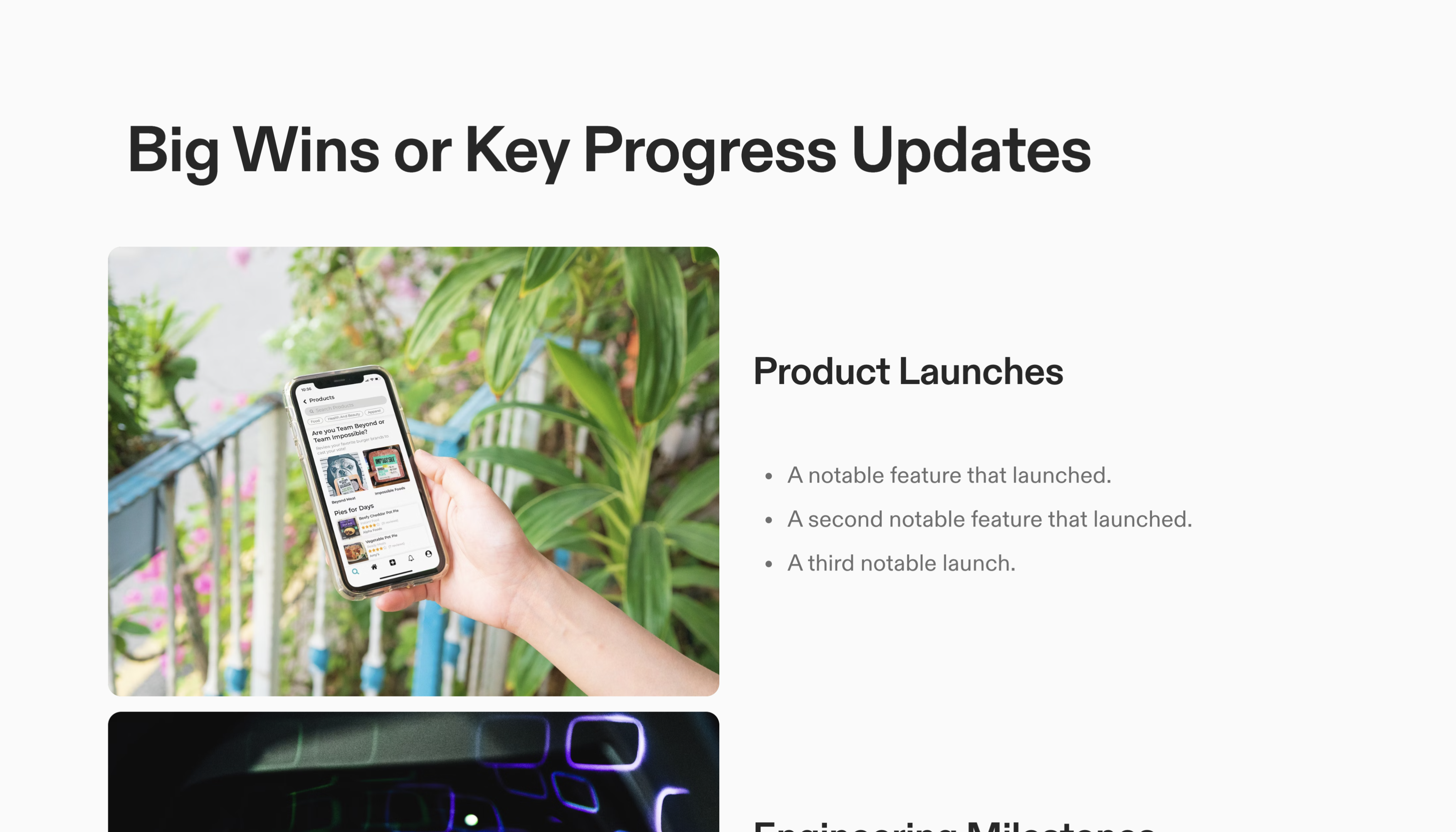 Company All Hands Template – Updates Section